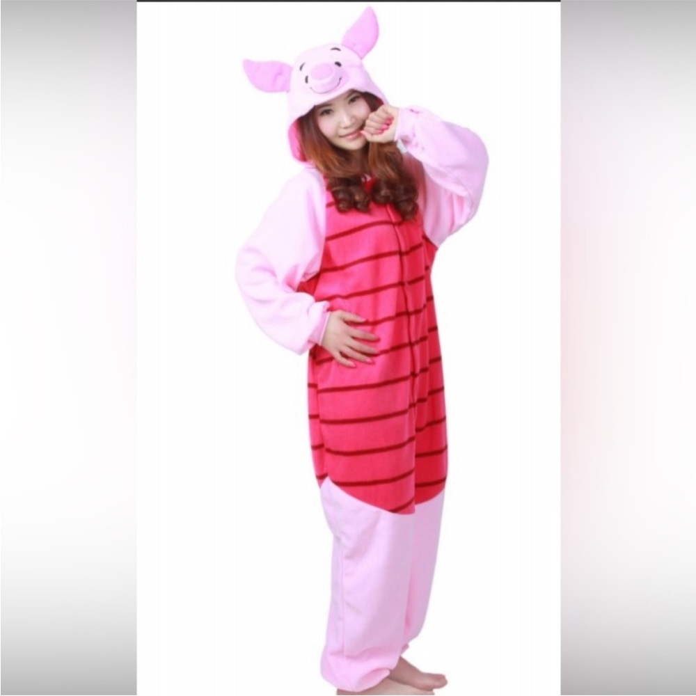 Pink Piglet Onesie Halloween Costume Unisex Men Women XL Winnie the Pooh